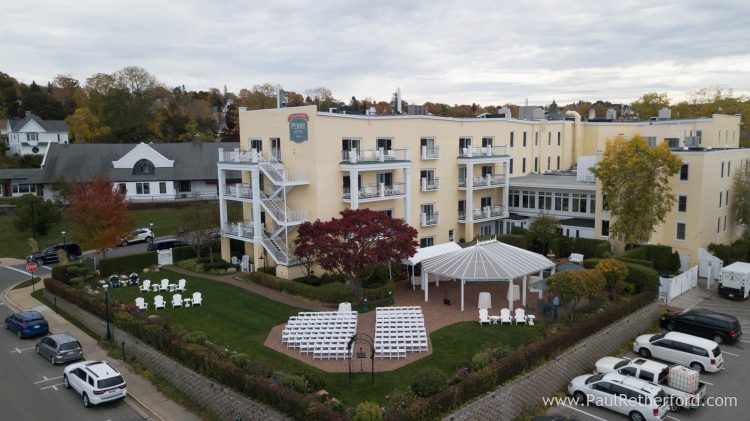 perry hotel wedding venue location aerial drone photo petoskey