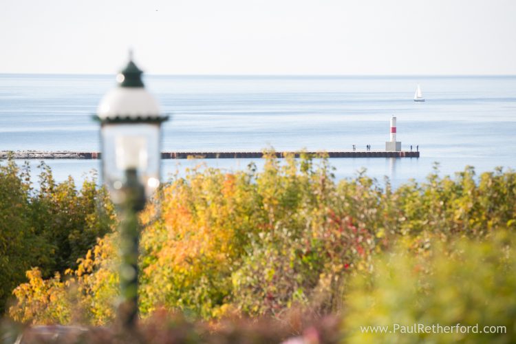 petoskey breakwall view perry hotel tea garden wedding ceremony photo