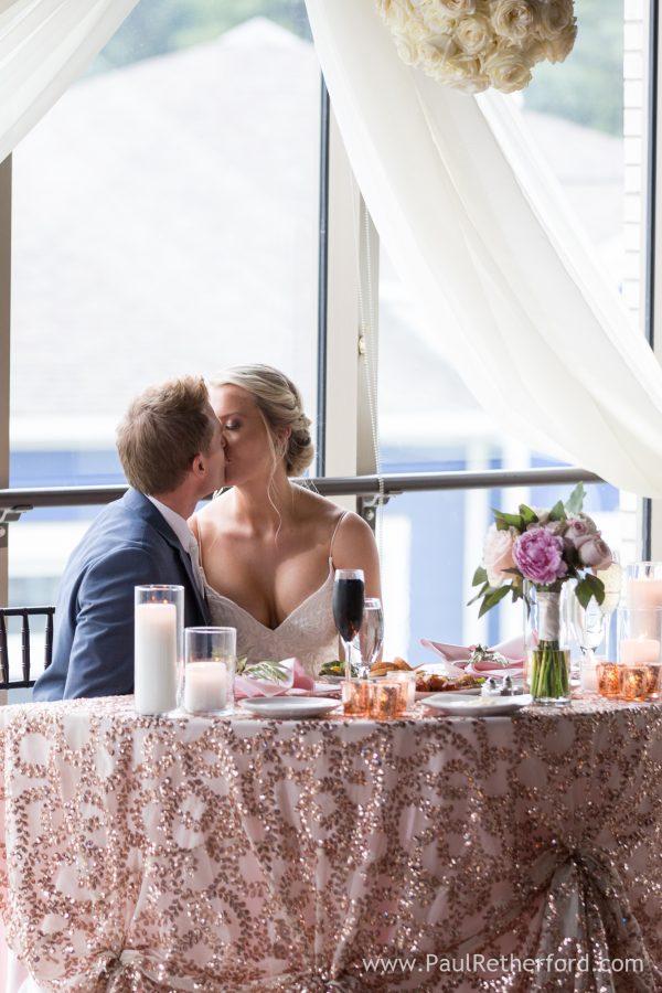 the loft wedding reception sweetheart table photo
