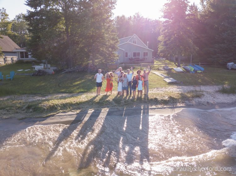 aerial family photo northern michigan 