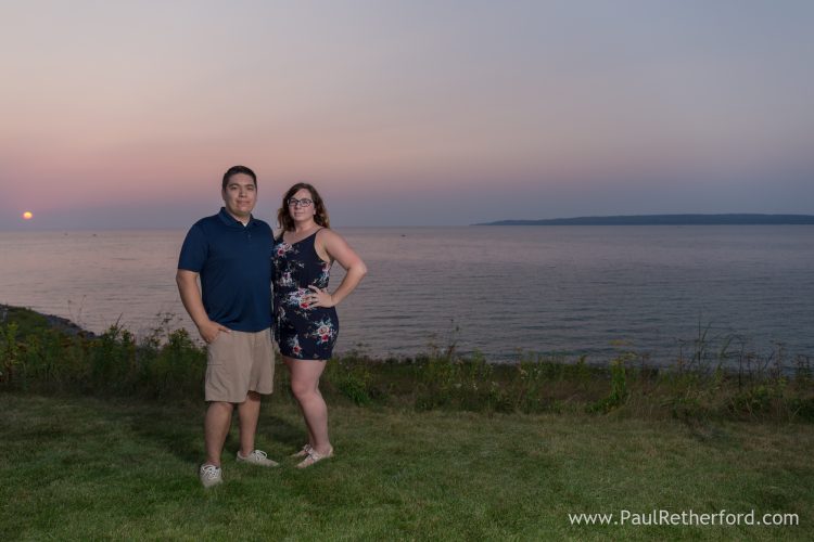 sunset engagement photo petoskey bay harbor