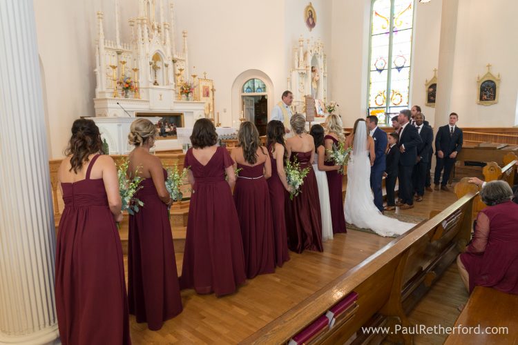 mackinac island catholic church wedding photo