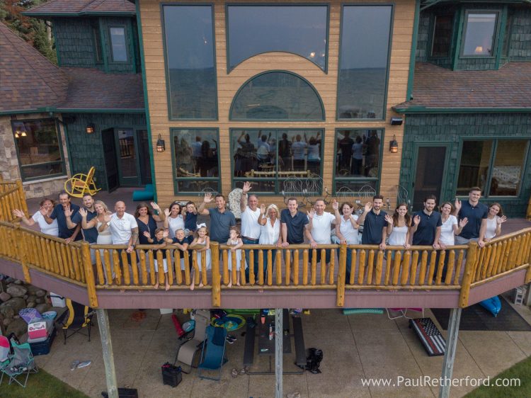 aerial photo mullet lake michigan