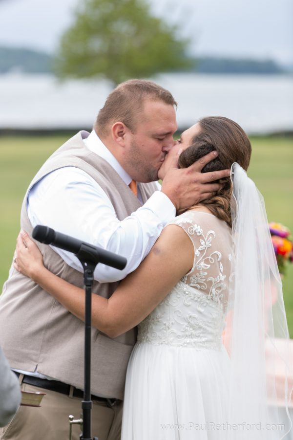 kiss northern michigan wedding photo