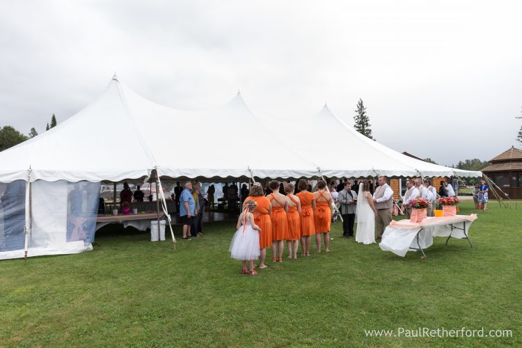 tent wedding pickerel lake camp petosega