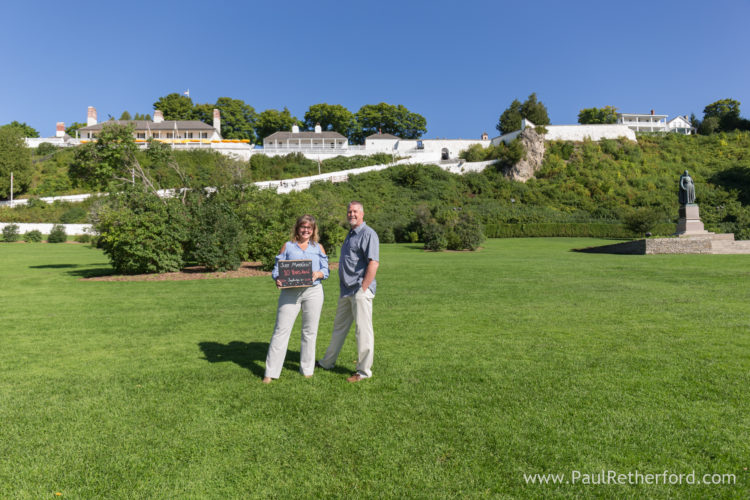 mackinac island fort couple family photo