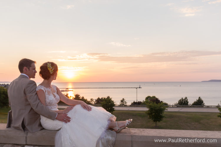 sunset wedding petoskey michigan photo