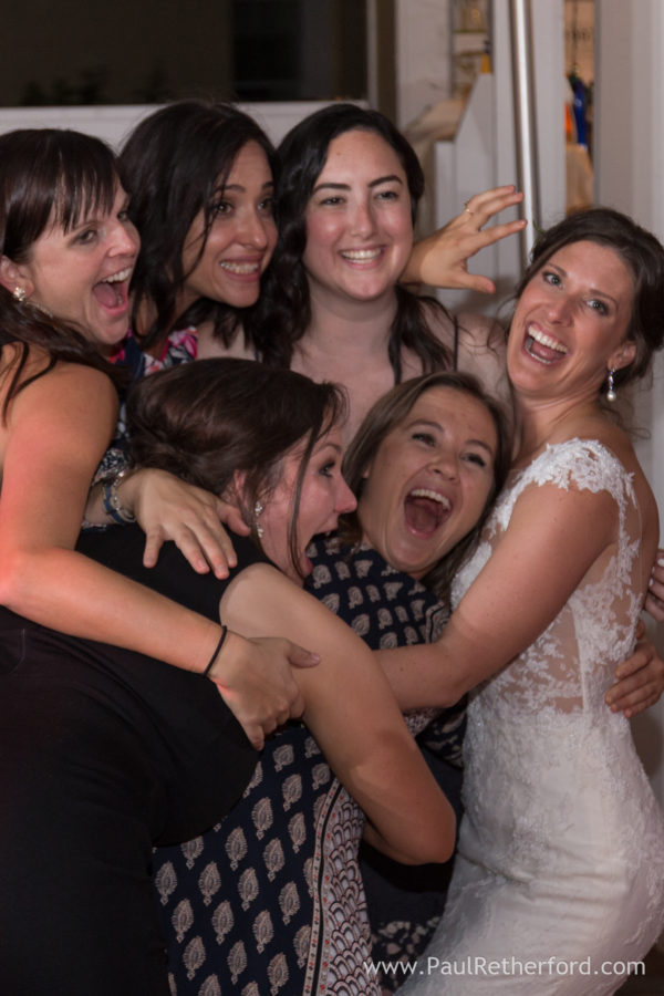 bride and her girls wedding photo