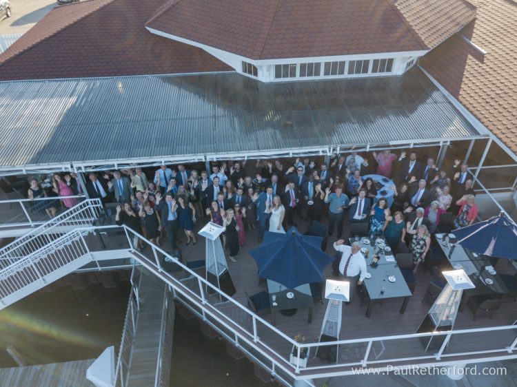 aerial sommerset pointe wedding photo