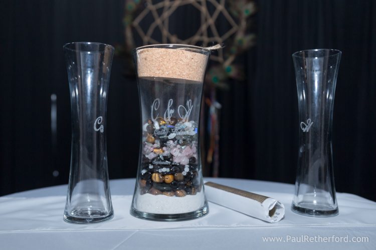 rock unity candle jar wedding photo