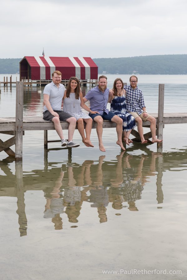 walloon lake reflection family photo