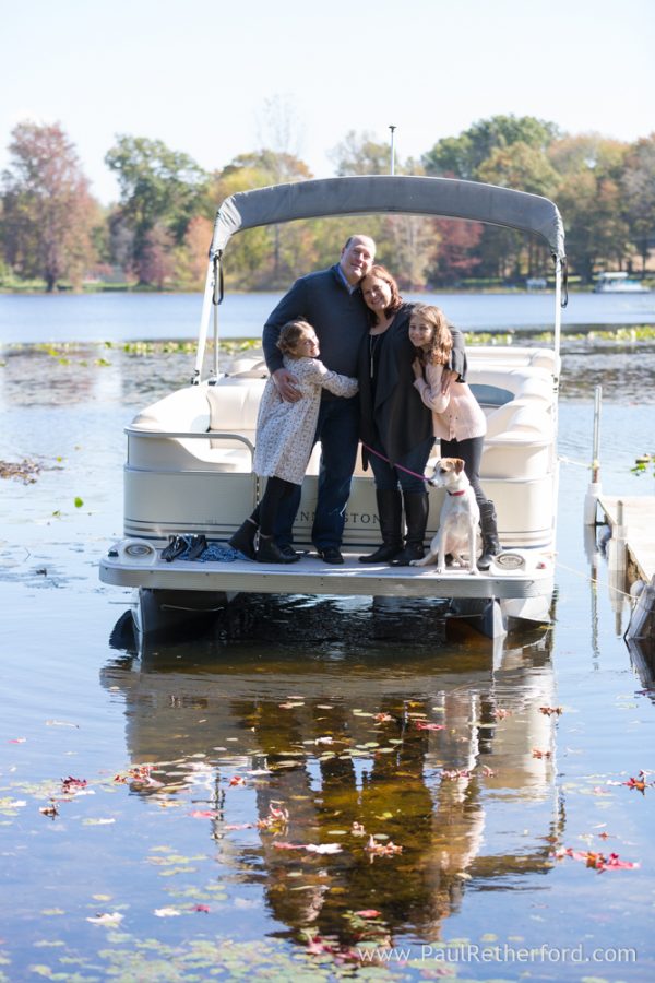 pontoon boat family photo