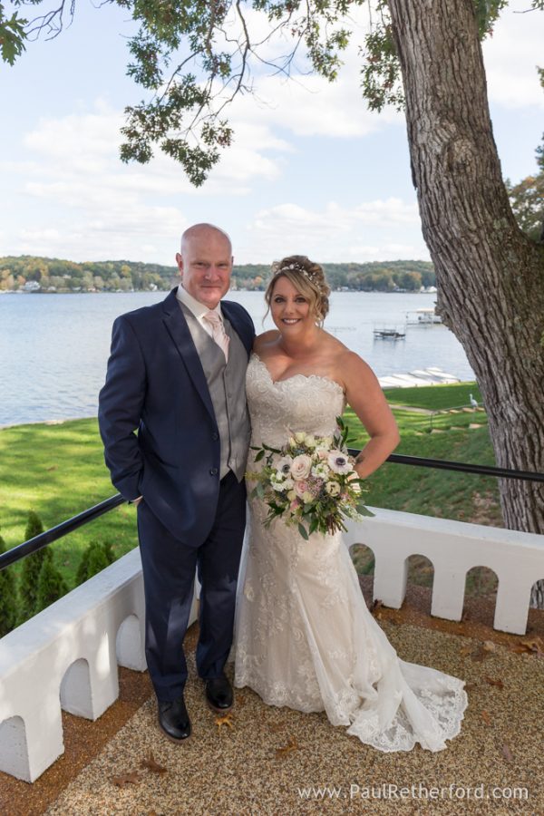 boathouse villa gun lake wedding photo