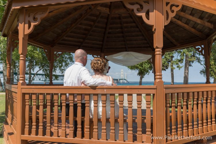 bridgeview gazebo mackinaw city michigan wedding photo