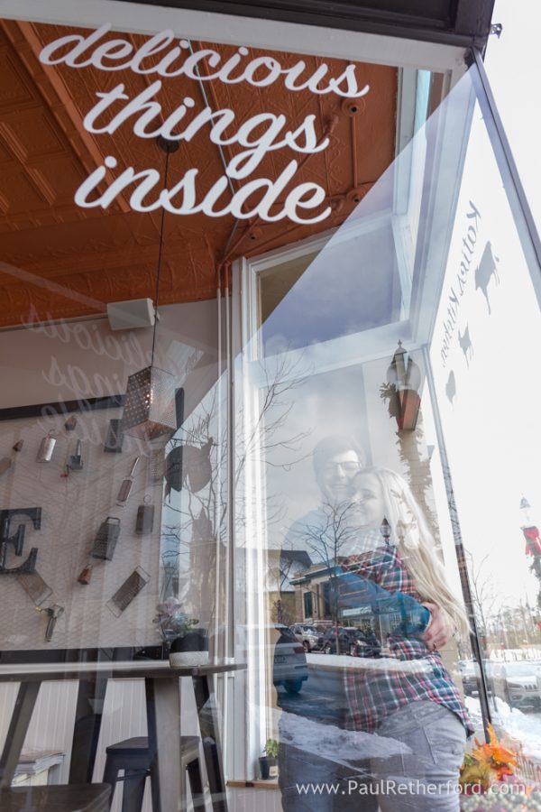 petoskey cheese shop engagement photo