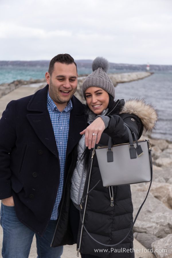 petoskey michigan breakwall engagement photo