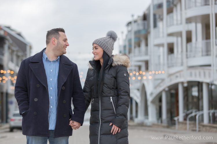downtown bay harbor michigan engagement photo