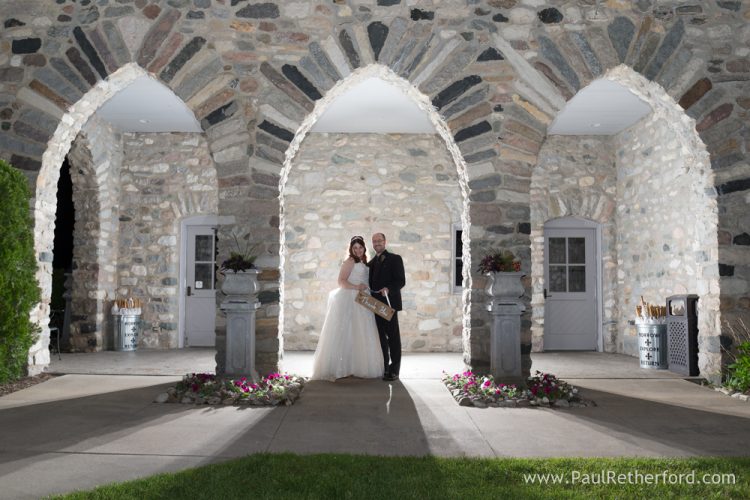 backlit wedding photo