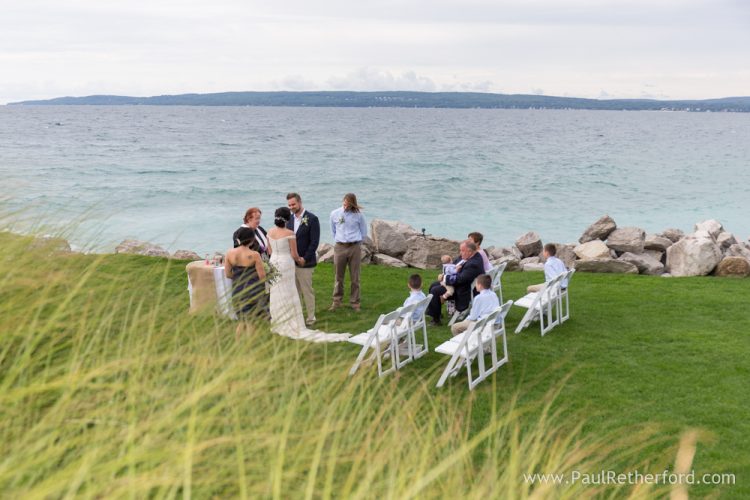 Intimate Inn Bay Harbor waterfront Wedding Ceremony Lake Michigan Photography