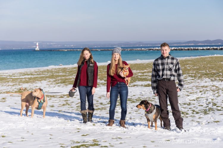Family Photography winter Bayfront park Petoskey Michigan