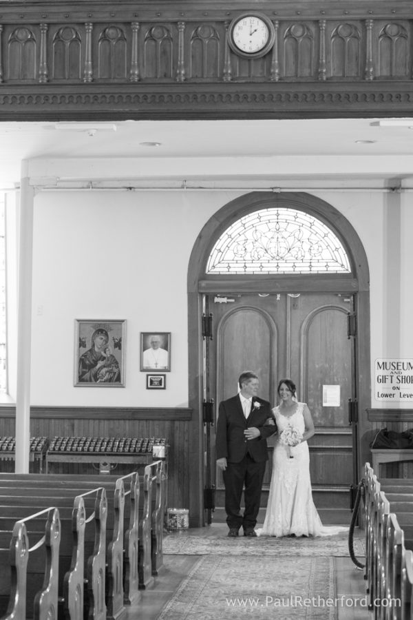 ste anne church mackinac island wedding photo