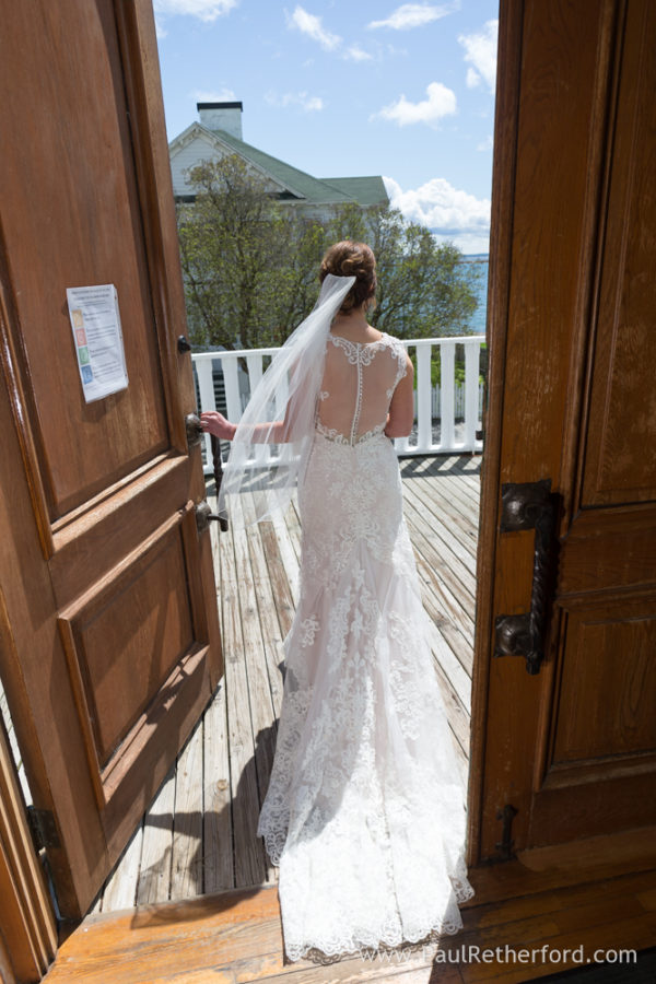 mackinac island church wedding photo
