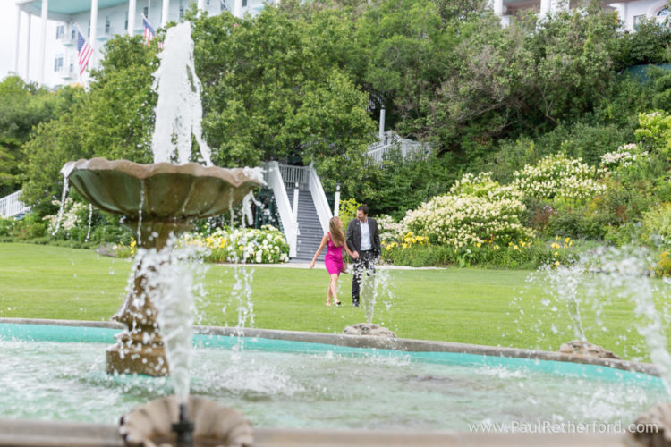 Grand Hotel surprise Engagement Mackinac Island Northern Michigan 