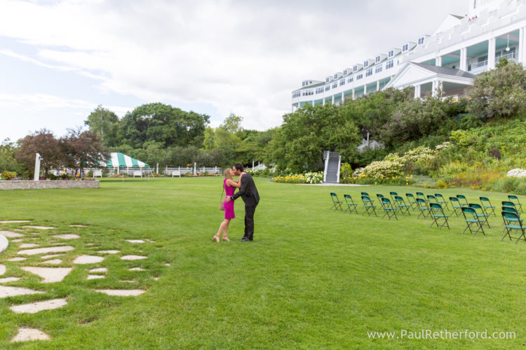 Grand Hotel surprise Engagement Mackinac Island Northern Michigan 