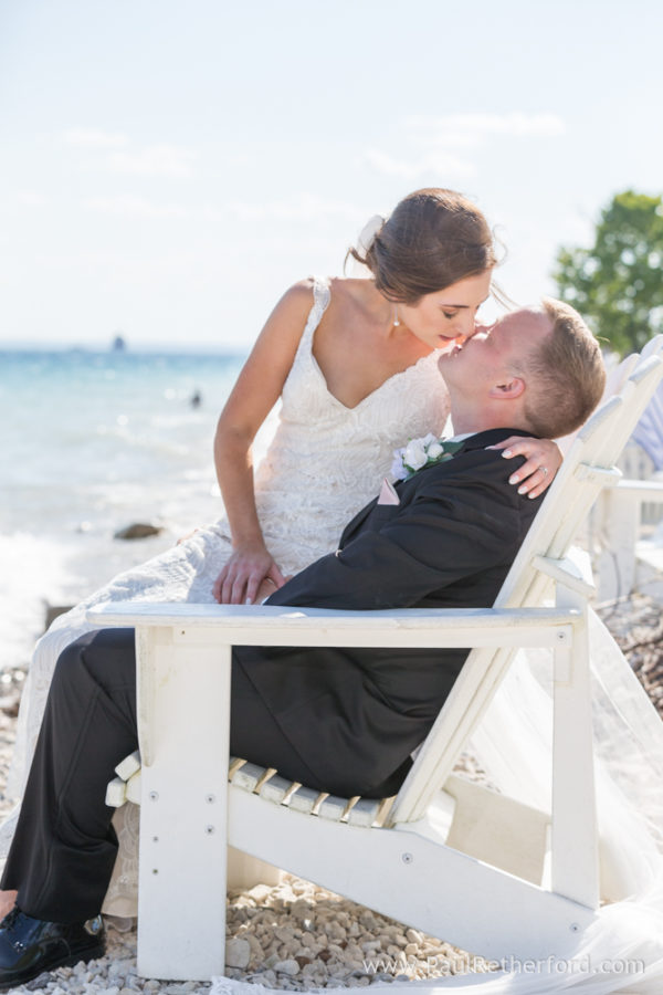 Mission Point Resort outdoor gazebo promenade deck Wedding Photography Emily Mike
