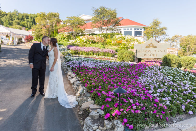 Mission Point Resort outdoor gazebo promenade deck Wedding Photography Emily Mike