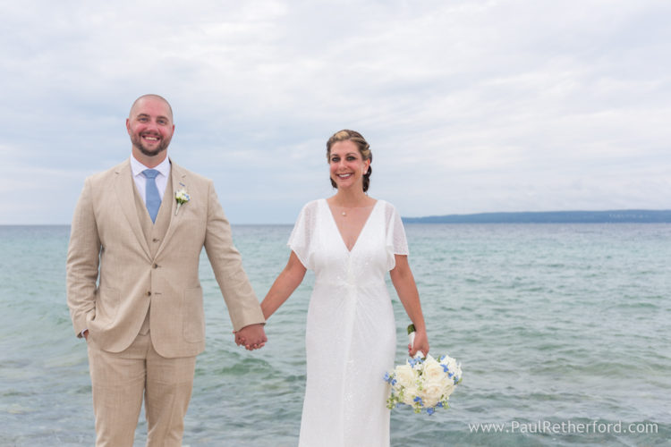 bay harbor northern michigan wedding sunset beach picture