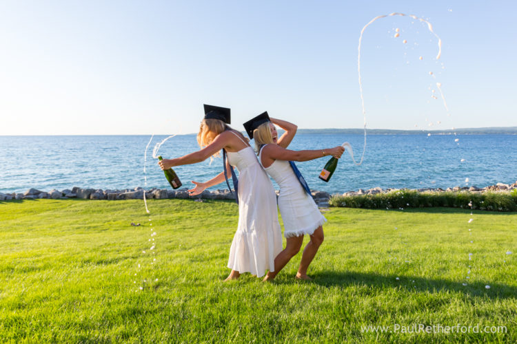 College graduation photo shoot Bay Harbor Northern Michigan Georgetown Grads