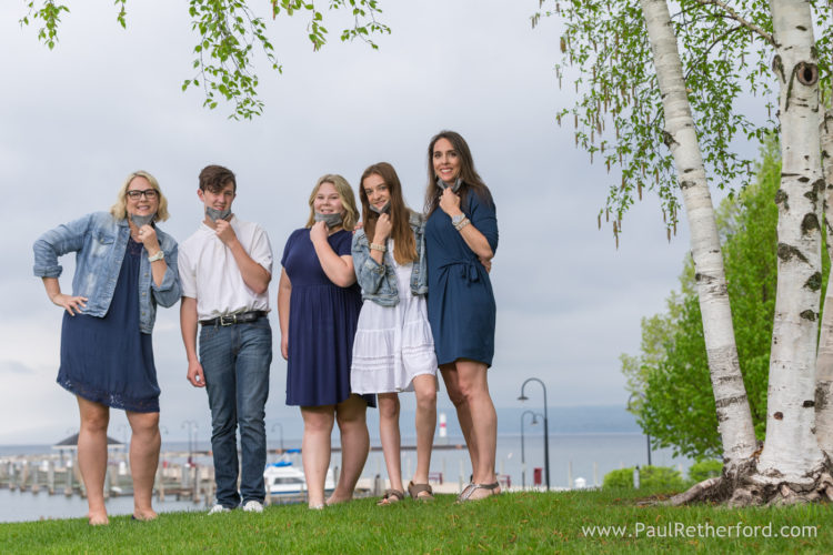 Family dental teeth photo session Bayfront Park Petoskey Michigan