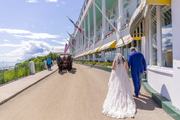 Grand Hotel Mackinac Island tea garden fountain lawn Wedding Photography