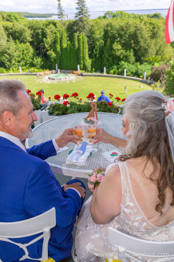 Grand Hotel Mackinac Island tea garden fountain lawn Wedding Photography