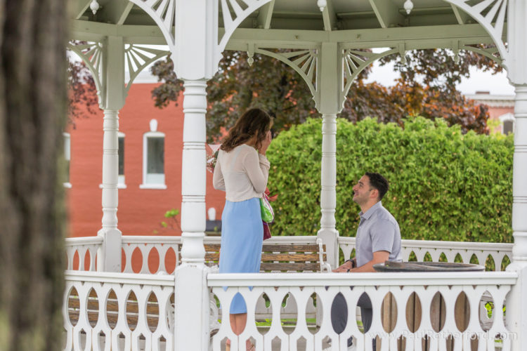 Surprise Engagement Petoskey Michigan Gazebo Pennsylvania Park Photography