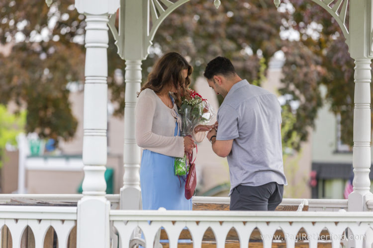Surprise Engagement Petoskey Michigan Gazebo Pennsylvania Park Photography