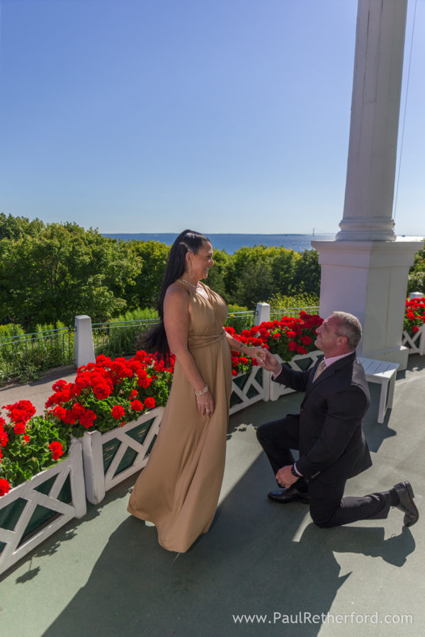 Grand Hotel Mackinac Island Surprise Engagement Photography West Porch