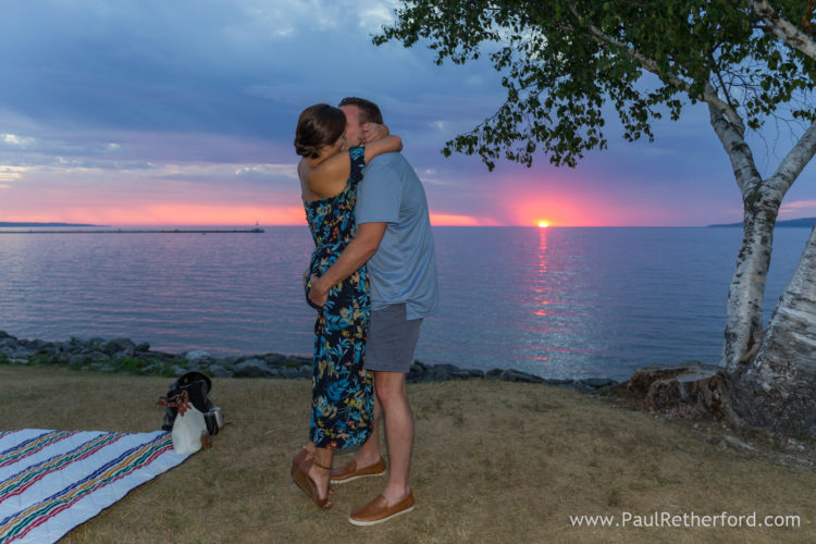 Surprise Wedding Engagement session Petoskey waterfront bayfront park photography