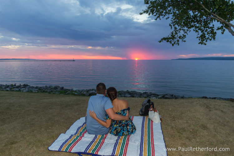 Surprise Wedding Engagement session Petoskey waterfront bayfront park photography