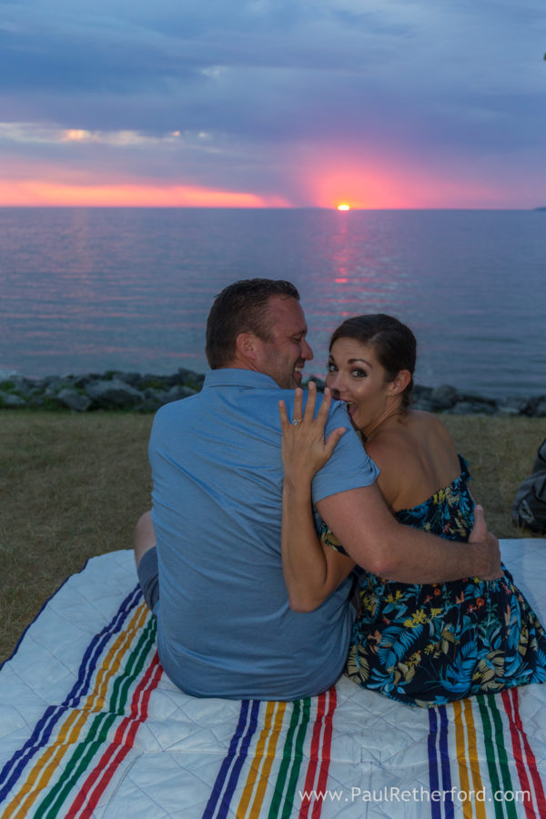 Surprise Wedding Engagement session Petoskey waterfront bayfront park photography