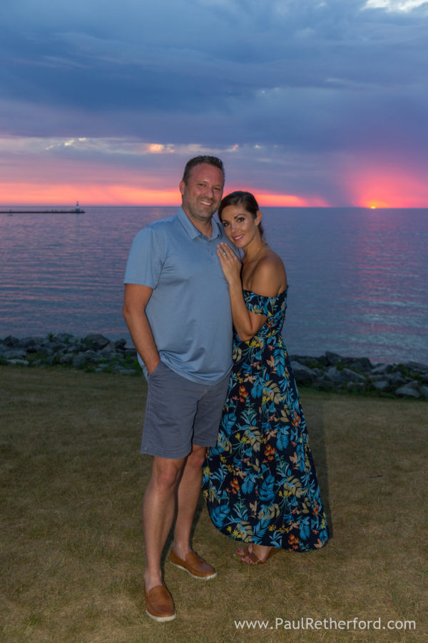 Surprise Wedding Engagement session Petoskey waterfront bayfront park photography
