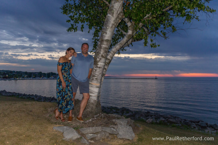 Surprise Wedding Engagement session Petoskey waterfront bayfront park photography