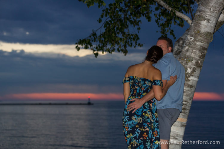 Surprise Wedding Engagement session Petoskey waterfront bayfront park photography