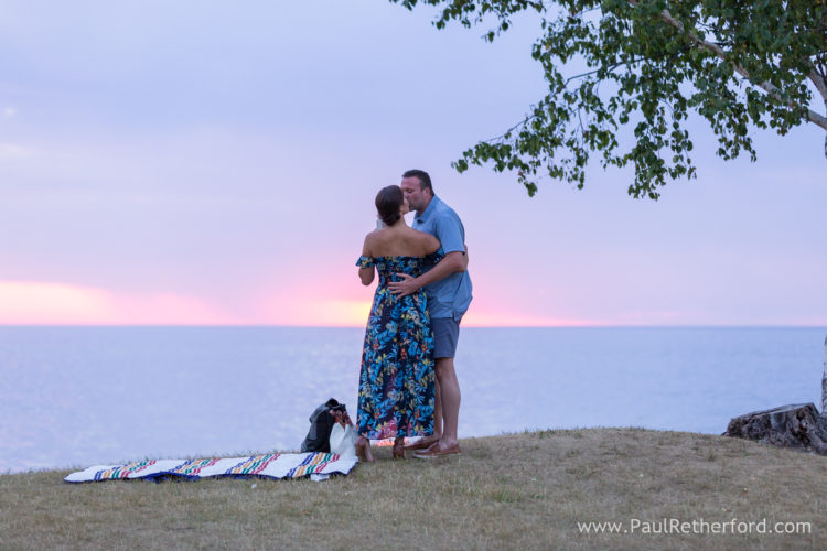 Surprise Wedding Engagement session Petoskey waterfront bayfront park photography