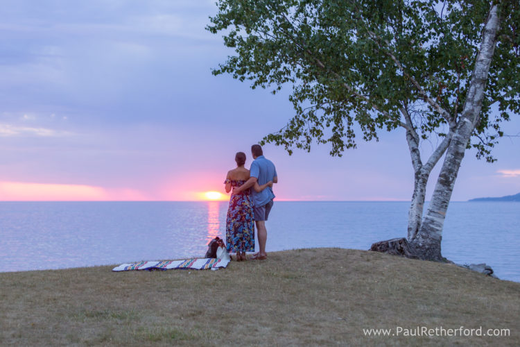 Surprise Wedding Engagement session Petoskey waterfront bayfront park photography