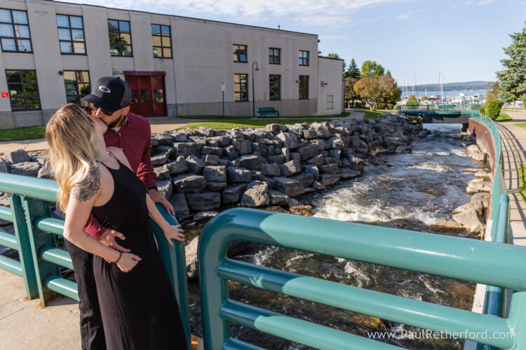 Surprise Engagement Petoskey Northern Michigan breakwall lighthouse Bayfront Park Photography