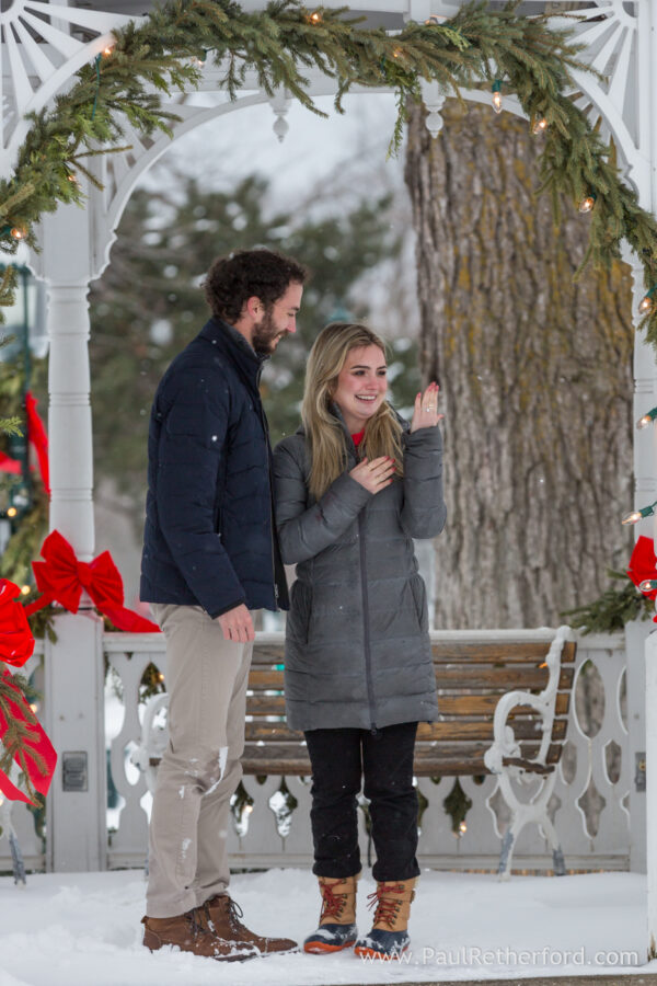 Winter engagement photography Petoskey Northern Michigan outdoor