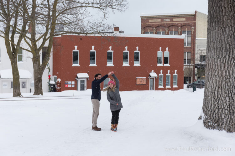 Winter engagement photography Petoskey Northern Michigan outdoor
