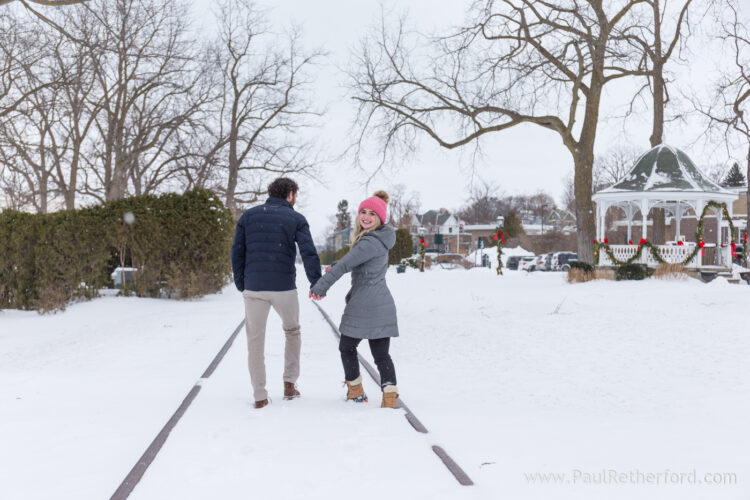 Winter engagement photography Petoskey Northern Michigan outdoor